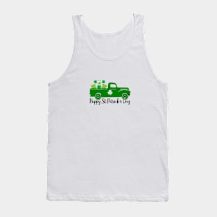 Happy st Patrick's day truck Four leaf clover Tank Top